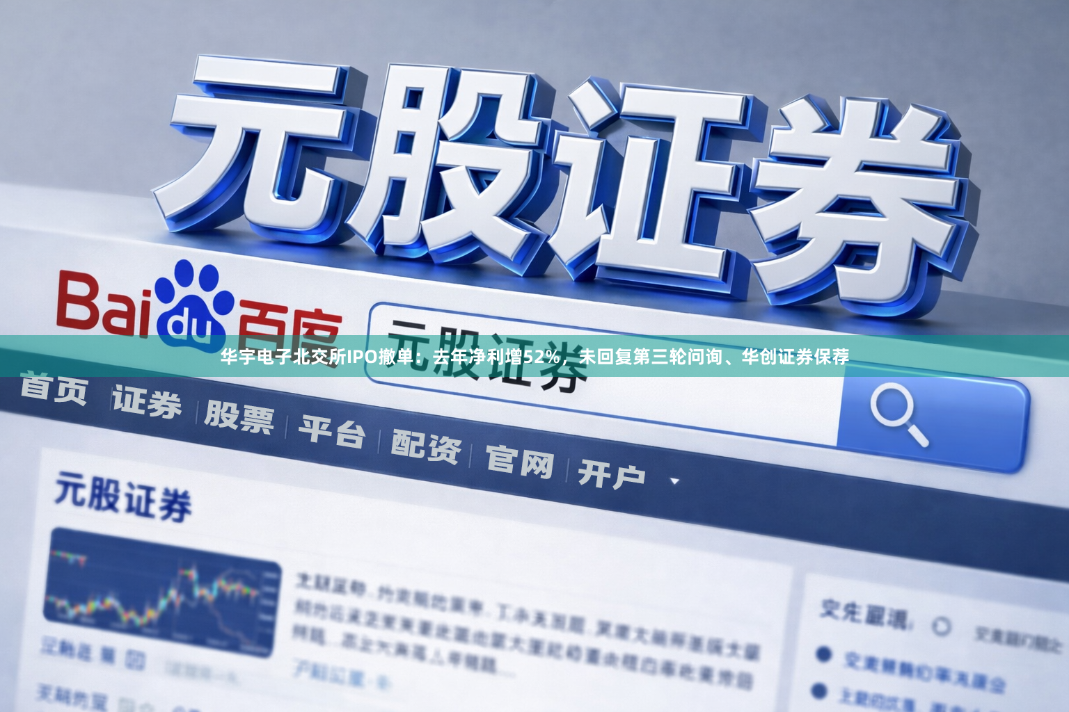 华宇电子北交所IPO撤单：去年净利增52%，未回复第三轮问询、华创证券保荐