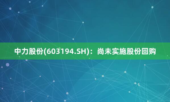中力股份(603194.SH)：尚未实施股份回购
