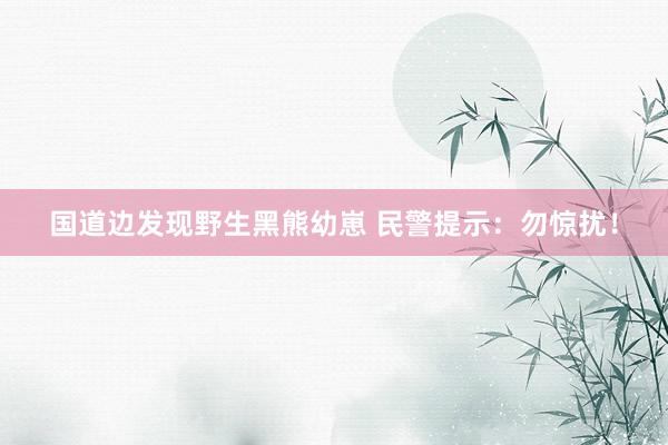 国道边发现野生黑熊幼崽 民警提示：勿惊扰！