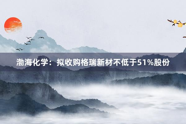 渤海化学：拟收购格瑞新材不低于51%股份