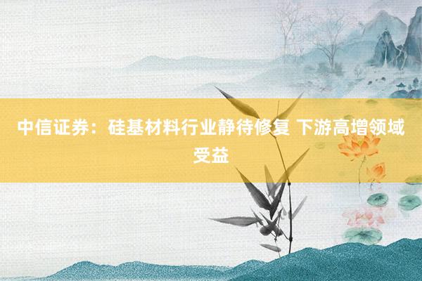 中信证券：硅基材料行业静待修复 下游高增领域受益