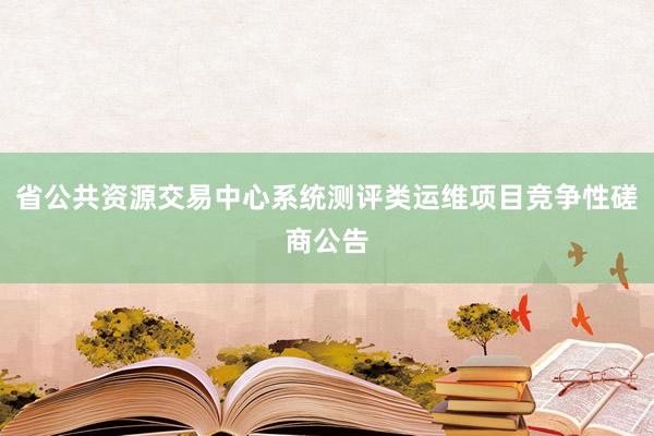 省公共资源交易中心系统测评类运维项目竞争性磋商公告