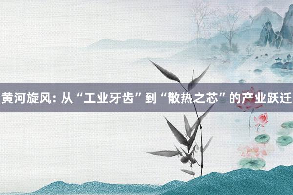 黄河旋风: 从“工业牙齿”到“散热之芯”的产业跃迁
