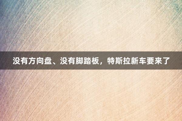 没有方向盘、没有脚踏板，特斯拉新车要来了