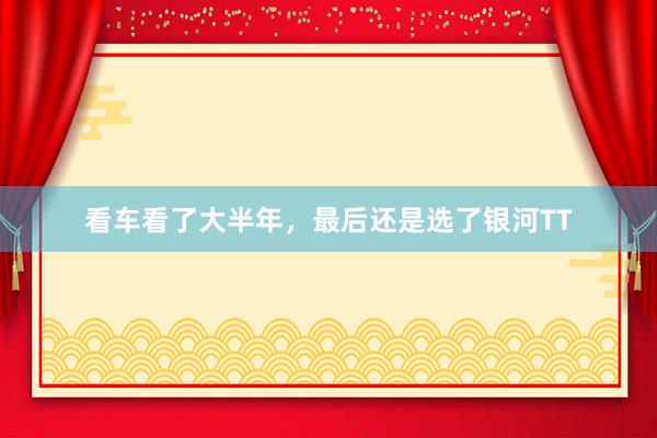 看车看了大半年，最后还是选了银河TT