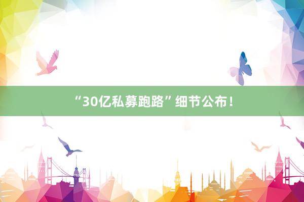 “30亿私募跑路”细节公布！