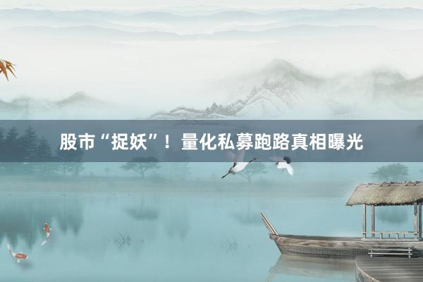 股市“捉妖”！量化私募跑路真相曝光