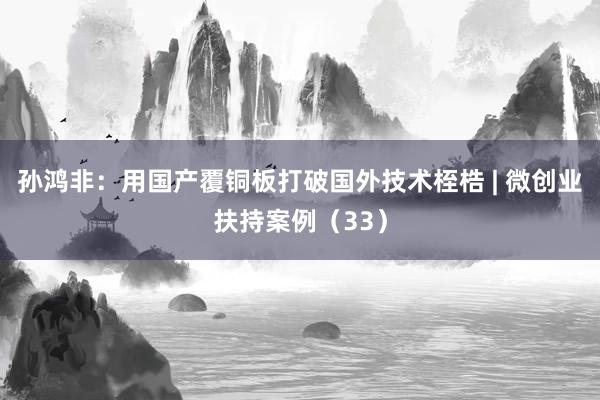 孙鸿非：用国产覆铜板打破国外技术桎梏 | 微创业扶持案例（33）
