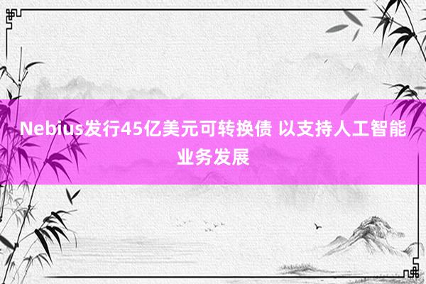 Nebius发行45亿美元可转换债 以支持人工智能业务发展