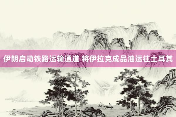 伊朗启动铁路运输通道 将伊拉克成品油运往土耳其