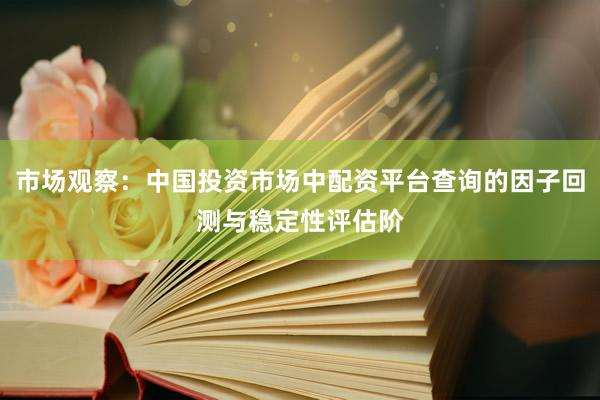 市场观察：中国投资市场中配资平台查询的因子回测与稳定性评估阶