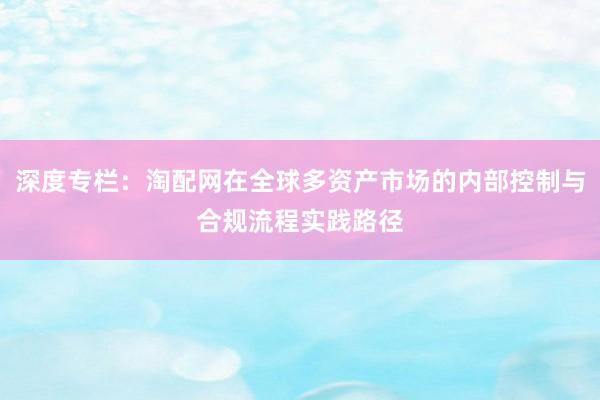 深度专栏：淘配网在全球多资产市场的内部控制与合规流程实践路径