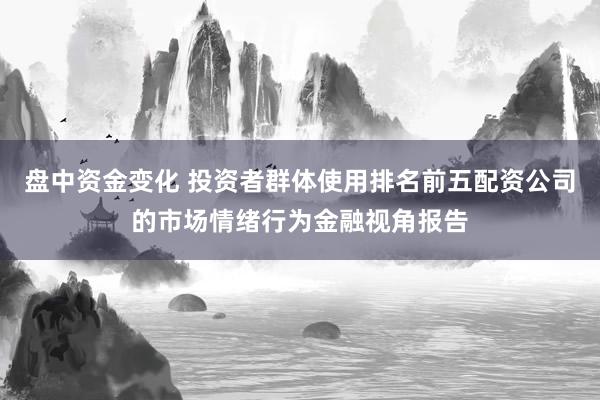 盘中资金变化 投资者群体使用排名前五配资公司的市场情绪行为金融视角报告