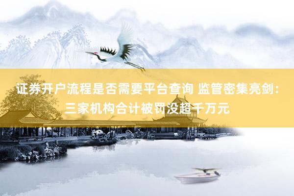证券开户流程是否需要平台查询 监管密集亮剑：三家机构合计被罚没超千万元